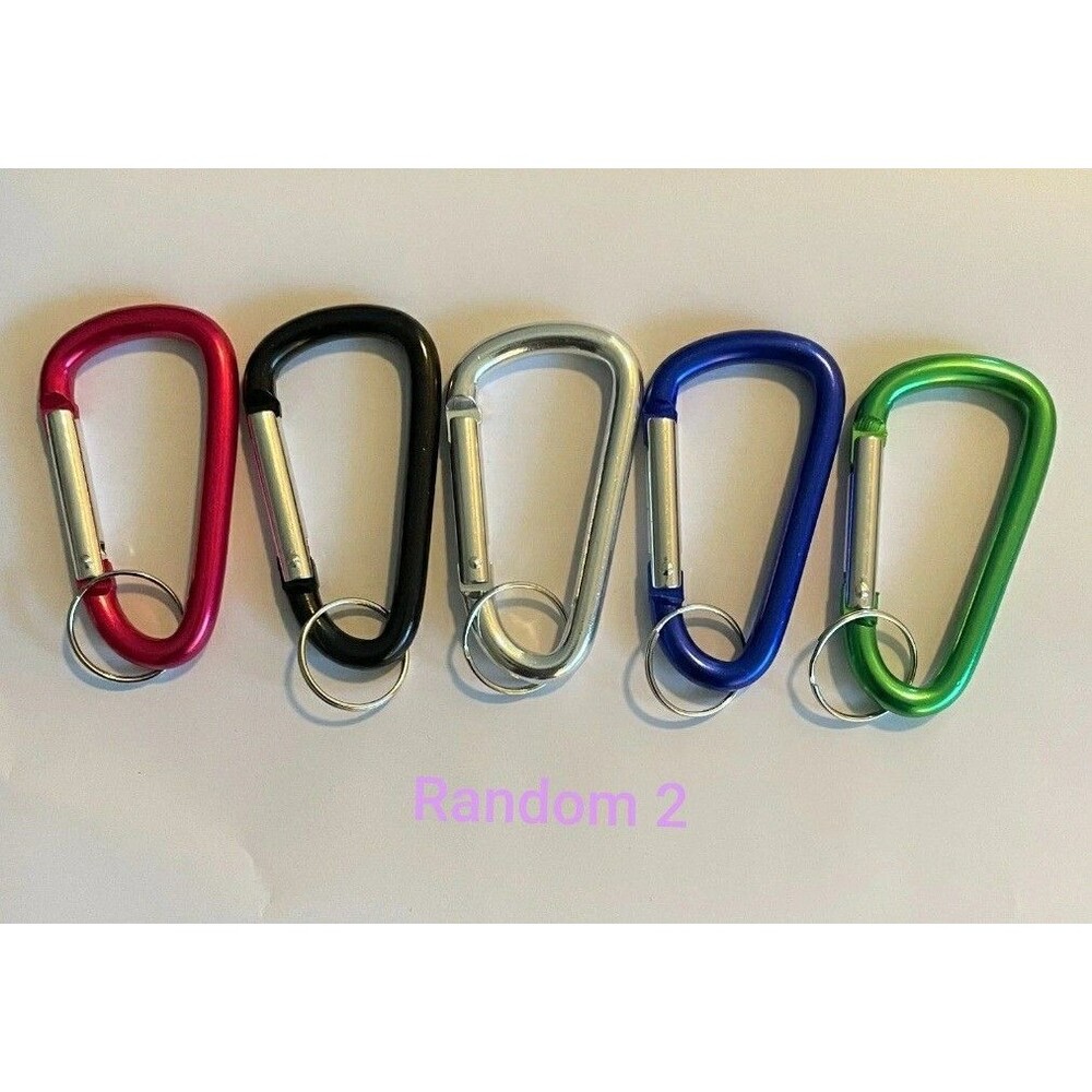 2pc Aluminum Carabiner D-Ring Keychain Spring Clip Snap Hook (3 Inch Each)